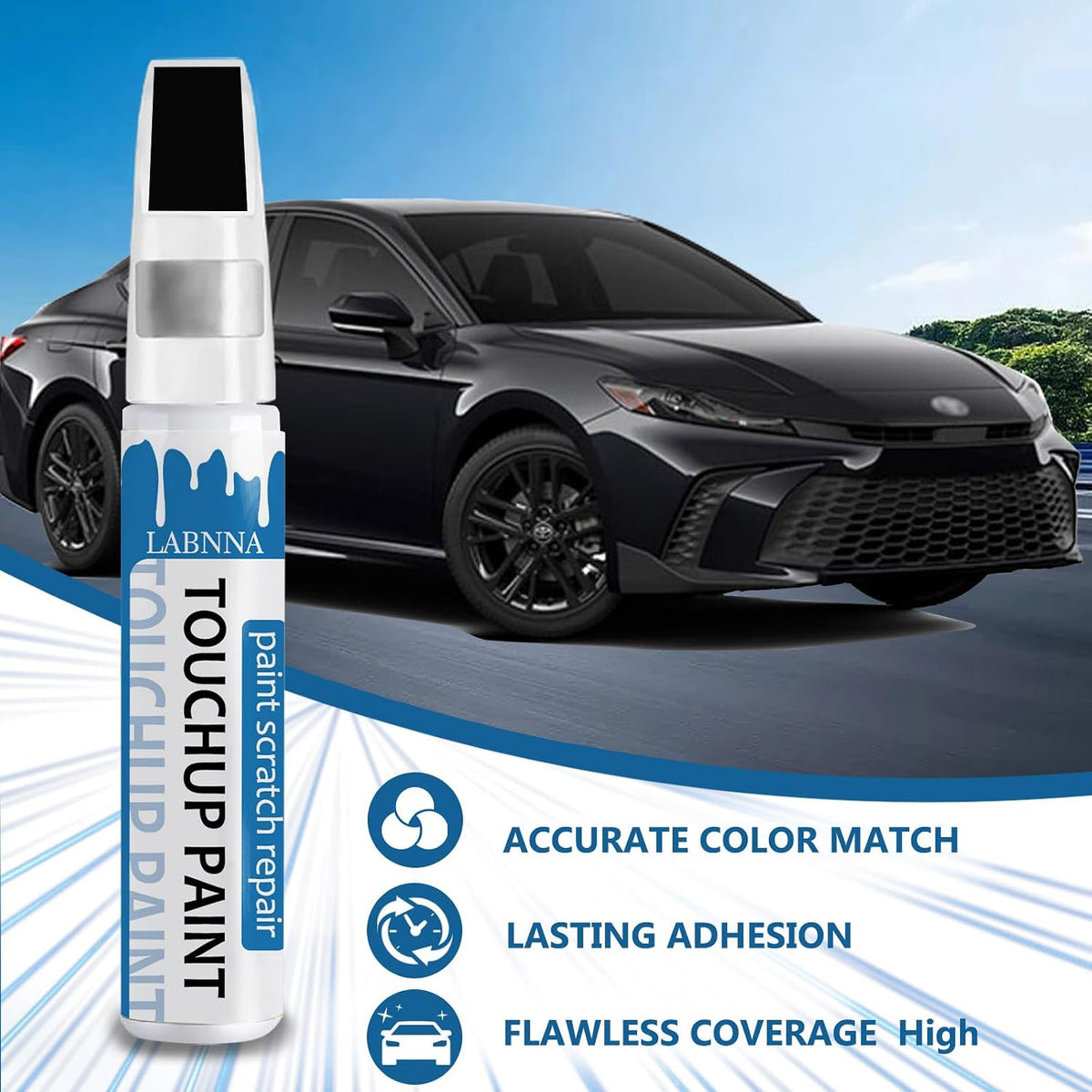 Solid Black (PBSB) Touch Up Paint for Tesla-Exact Match 2 in 1 touchup Paint Pen for Chips and Nicks Repair Car Paint Scratch Repair