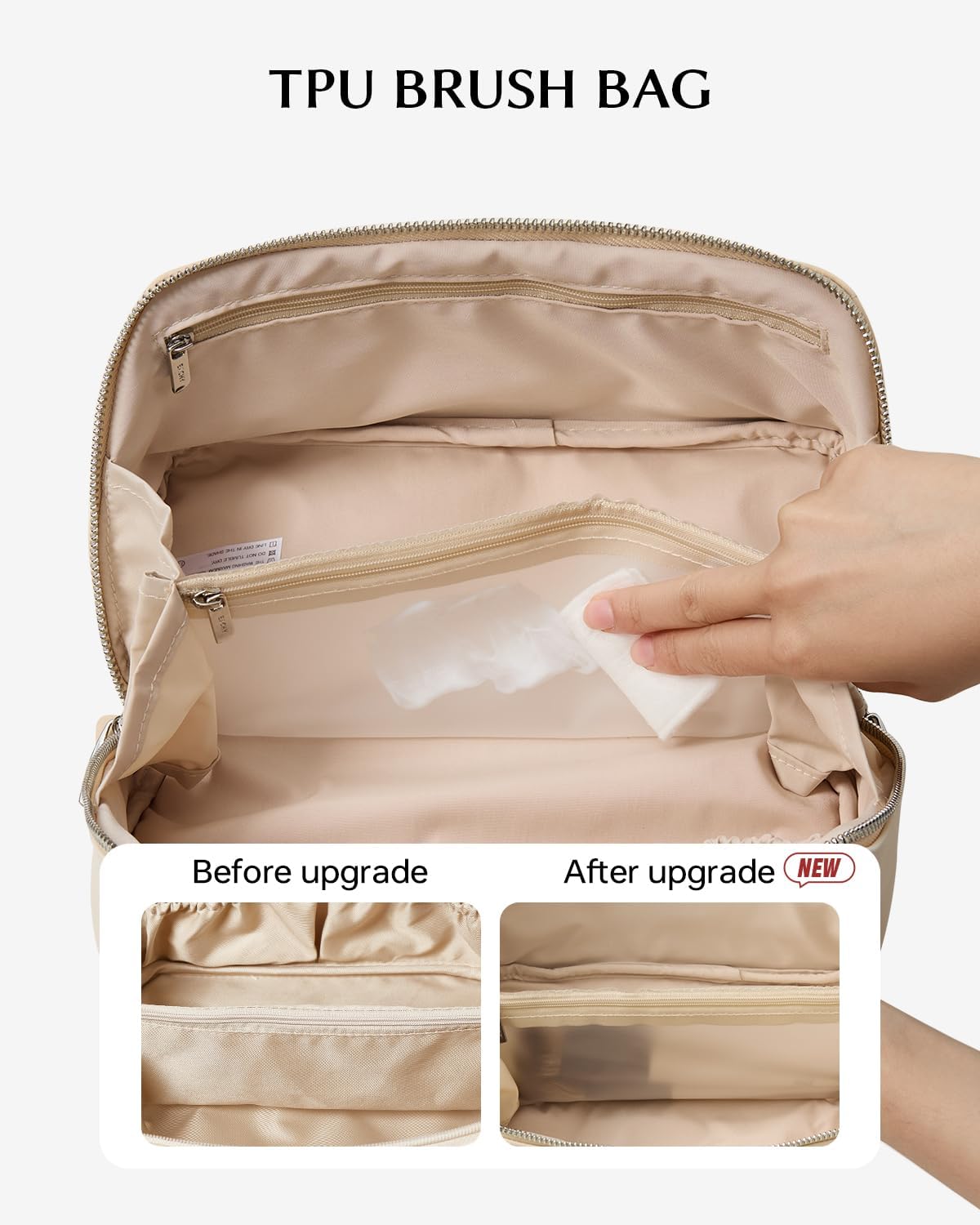 EACHY Travel Makeup Bag for Women, Personalized Initial K Cosmetic Bag