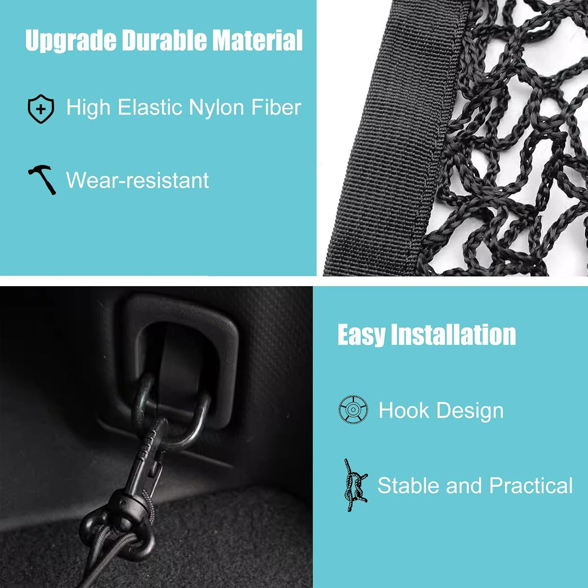 Trunk Cargo Net Organizer Compatible with Subaru Forester Accessories 2PCS