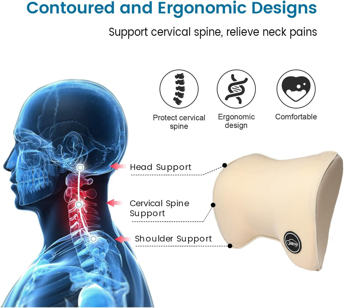 Car Neck Pillow For Car Driving, Car Seat Headrest Pillow, Car Neck Support And Rest For Car Pillow, Travel Car Seat Neck Pillow For Neck Pain Relief & Cervical Support, Neck Car Pillow For Sleeping