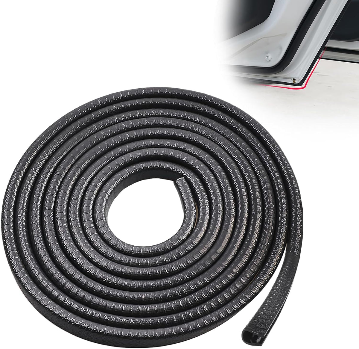 U-Shape Car Door Edge Guards, 32.8 Ft Rubber Automotive Door Edge Protector for SUVs Sedans, Easy No-Glue Install, Exterior Car Accessories Trim (Black)