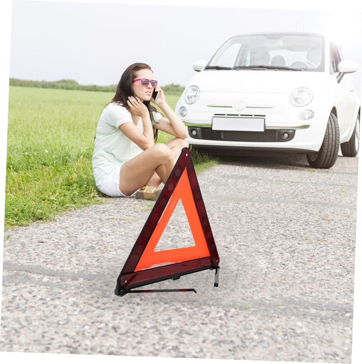 Unomor 3 Piece Road Safety Warning Triangle Sign Set for Car Roadside
