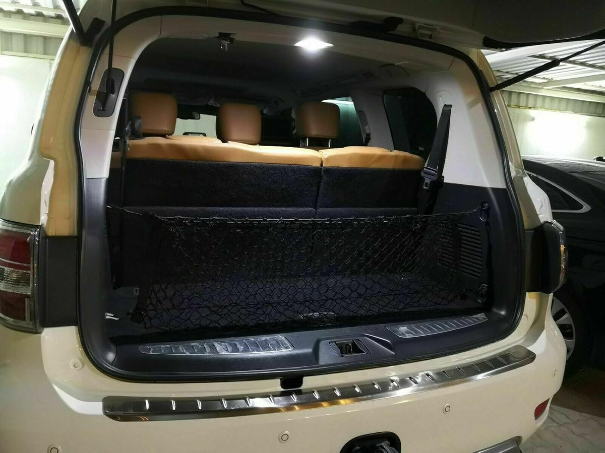 Trunk Organizer Cargo Net for Infiniti QX56 QX80 2004-2025 – Envelope Style Cargo Net for SUV – Premium Mesh Car Trunk Organizer Vehicle Carrier Storage – Compatible with QX56 QX80