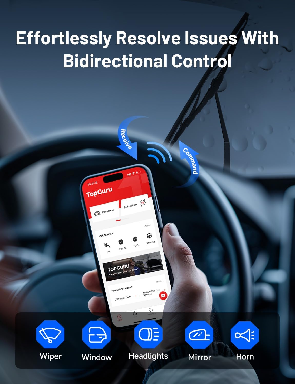 TOPDON TopScan Lite OBD2 Scanner Bluetooth, Bi-Directional All System Diagnostic Tool with AI Assistant, 8 Resets, Repair Guides, Performance Test, FCA AutoAuth & CAN-FD for iOS Android