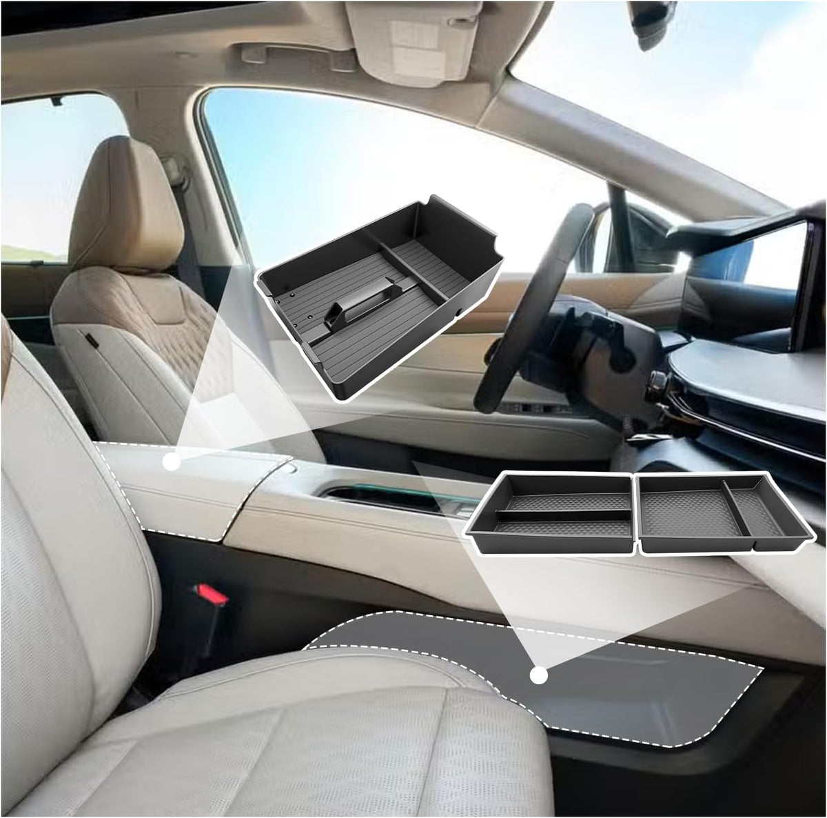 SXCY 2PCS for 2025 2026 Murano Center Console Organizer
