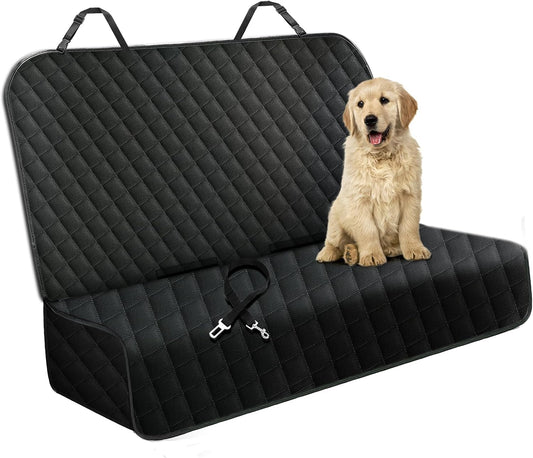 Meolsaek Dog Car Seat Cover for Back Seat, Scratch Proof Nonslip Pet Car Seat Cover, 4 Layers Waterproof Heavy Duty Back Seat Pet Cover for Dogs with Storage Bag (Black)