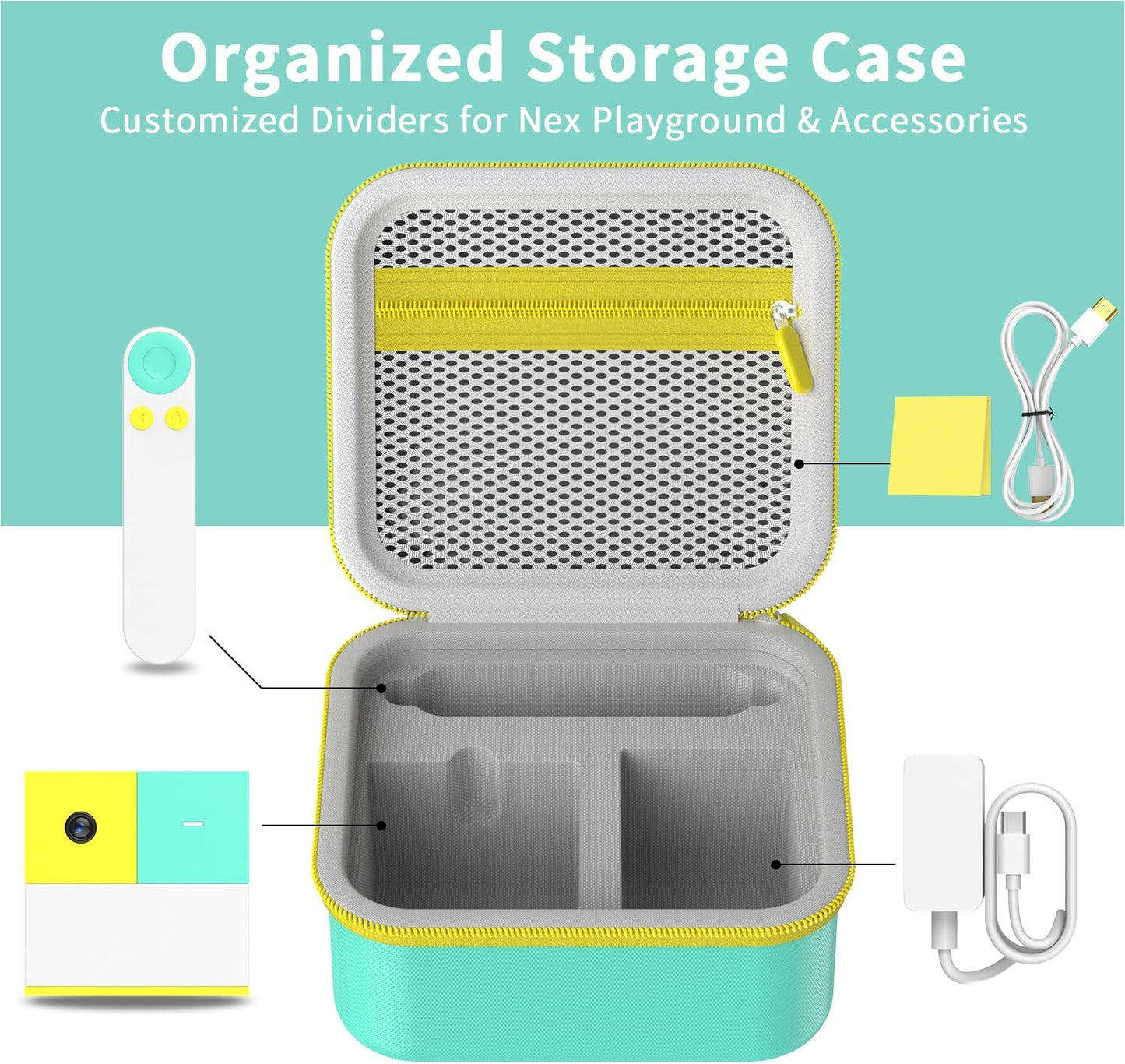 Carrying Case Compatible with Nex Playground Active Play System, Video Game Console Storage Holder Bag with Custom Slots for Device, Adapter, Remote Control and Accessories Organizer