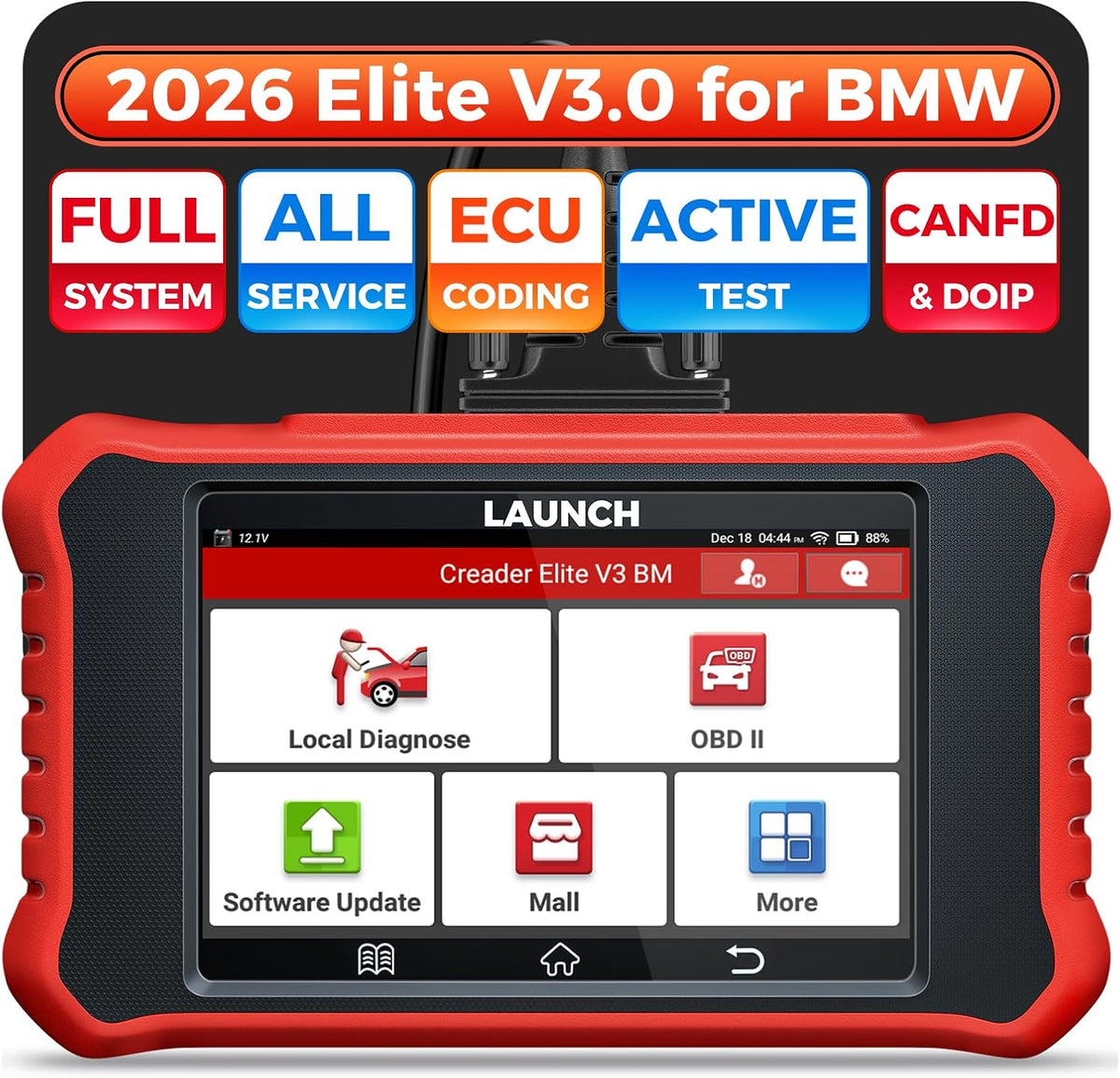 LAUNCH Creader Elite V3.0 for BMW OBD2 Scanner, All Reset Full System Tool