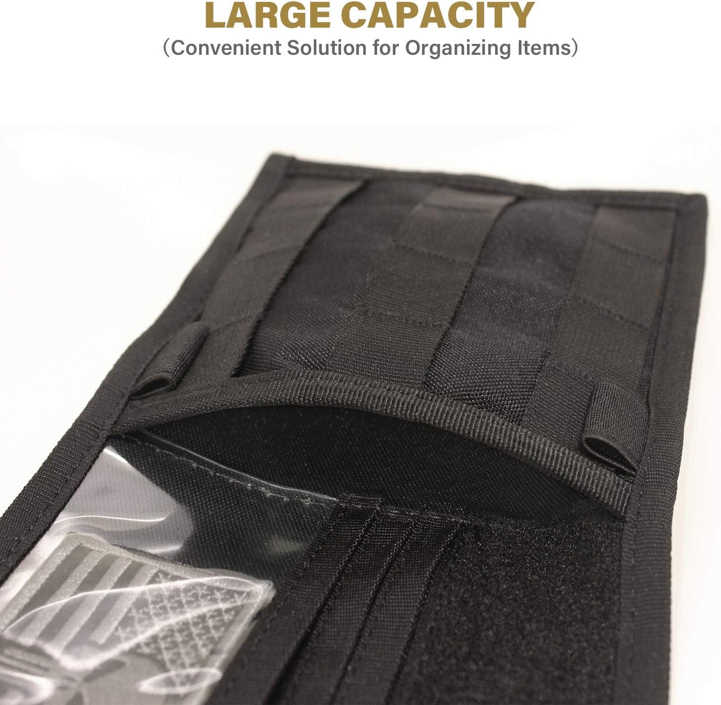 WYNEX Car Sun Visor Organizer with MOLLE Panel | Universal Car Storage Pouch, Compatible Sedan, Suvs, and Vans | for Small Tools, Glasses & Documents