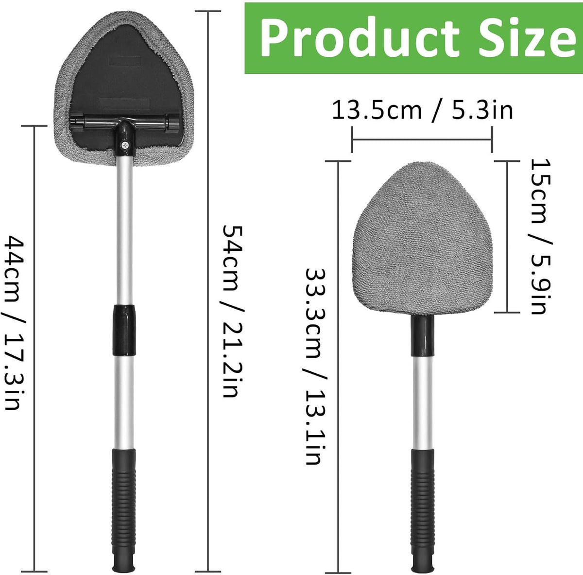 Beieverluck 3 Pieces Windshield Cleaning Tool Inside Car Window Cleaner Cleaning Tool with Extendable Handle, 9 Microfiber Pads and 3 Spray Bottles Car Auto Glass Wiper Kit