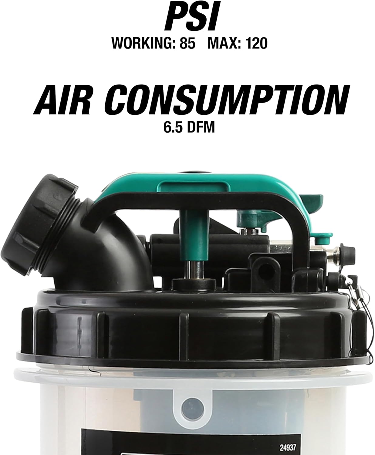 OEMTOOLS Pneumatic/Manual Fluid Extractor, 6L Oil Extractor Pump, 5ft Hose