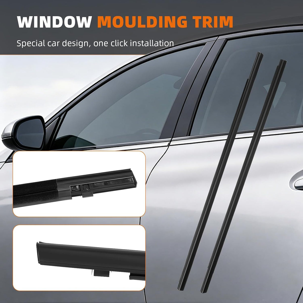 Window Weatherstrip Molding Trim Seal Belt, Compatible with Honda Civic 2016-2021 4-Door Sedan, Car Outer Door Window Sweeps, Replaces 72450-TEA-T01 72410-TEA-T01 72950-TEA-T01 72910-TEA-T01