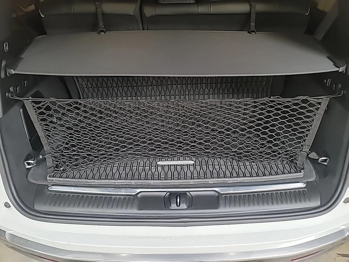 Rear Trunk Organizer Cargo Net for Jeep Wagoneer 2022-2026 – Envelope Style Black Color Cargo Net for SUV – Premium Mesh Elastic Car Trunk Organizer – Compatible with Grand Wagoneer L