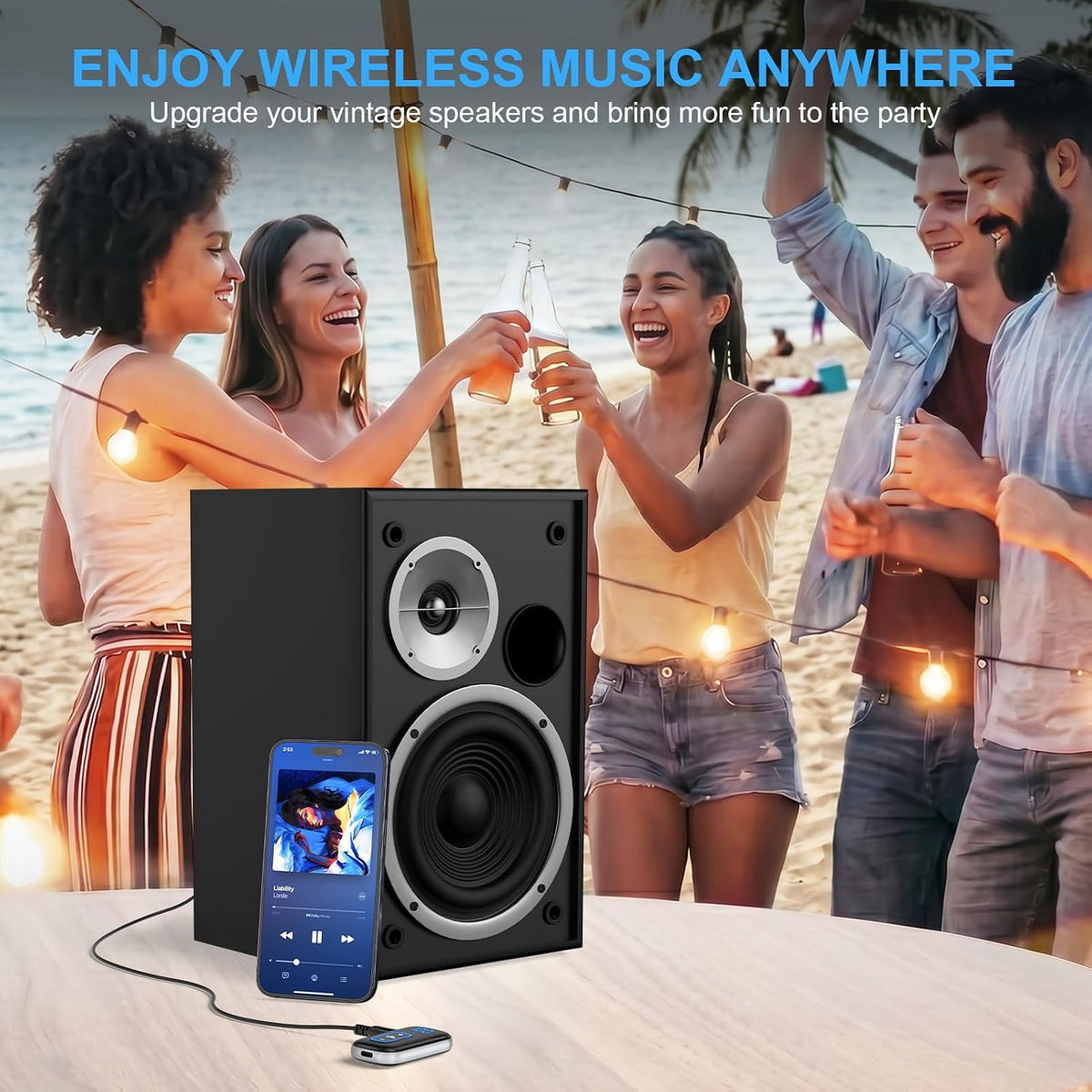 3.5mm Aux Bluetooth Car Adapter, Wireless Audio Receiver for Car/Speaker