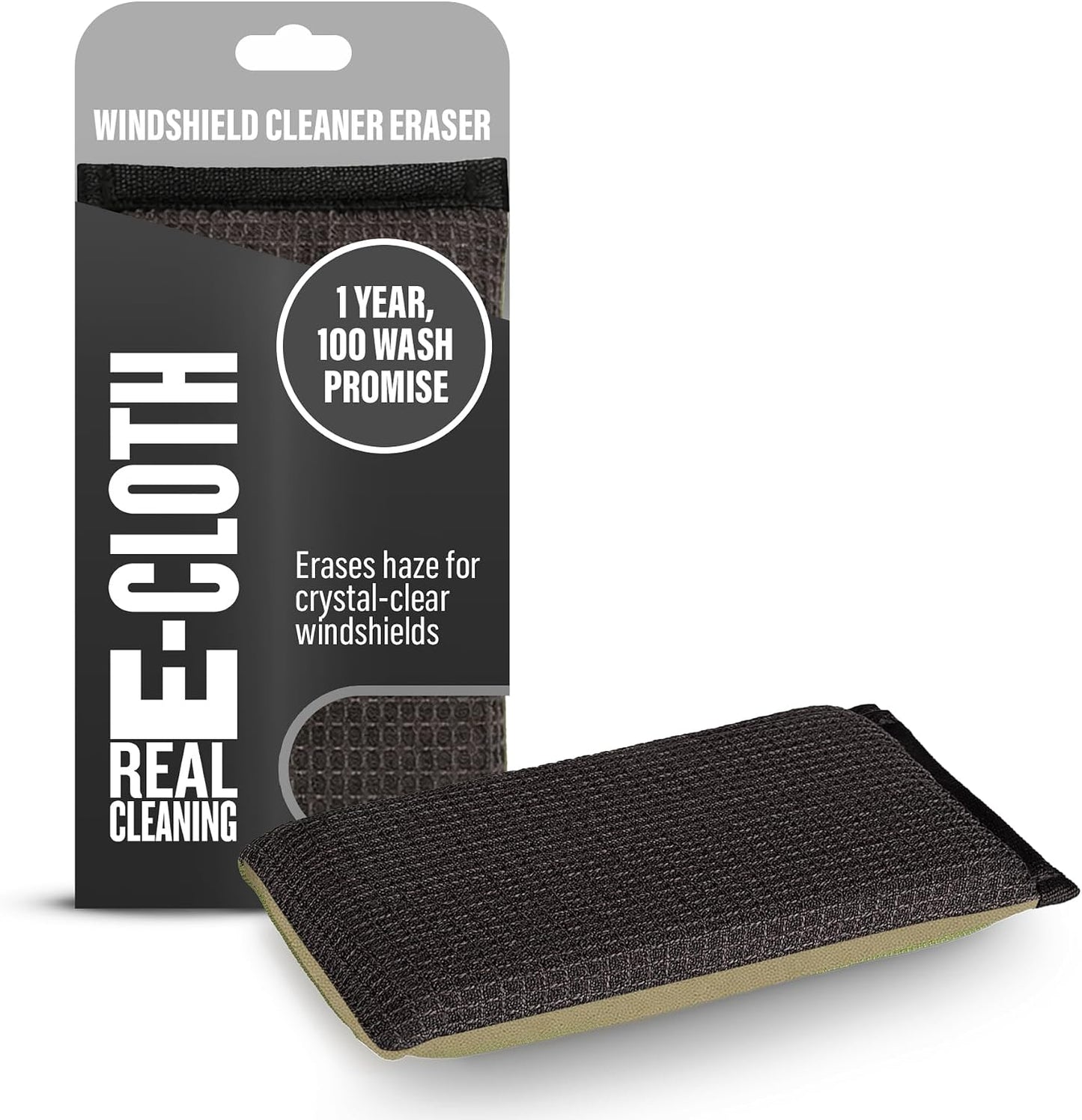 E-Cloth Windshield Haze Eraser - Interior Windshield & Car Window Cleaner Tool, Keeps Mirrors Clean, Spot Washes Inside Glass, Car Cleaning Supplies, Microfiber Sponge, Streak Free Finish - 2 Pack