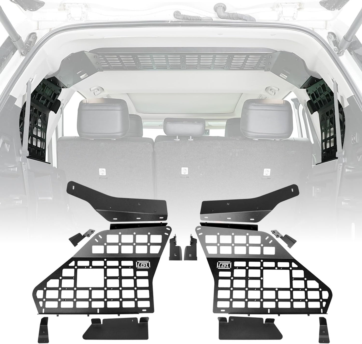 HIGH FLYING Car Accessories for Toyota Sequoia 2023 2024 2025 2026 Modular System Storage Molle Panels Trunk Shelf Storage Trunk Organizer Aluminum Alloy (Side Panel+Roof Panel)