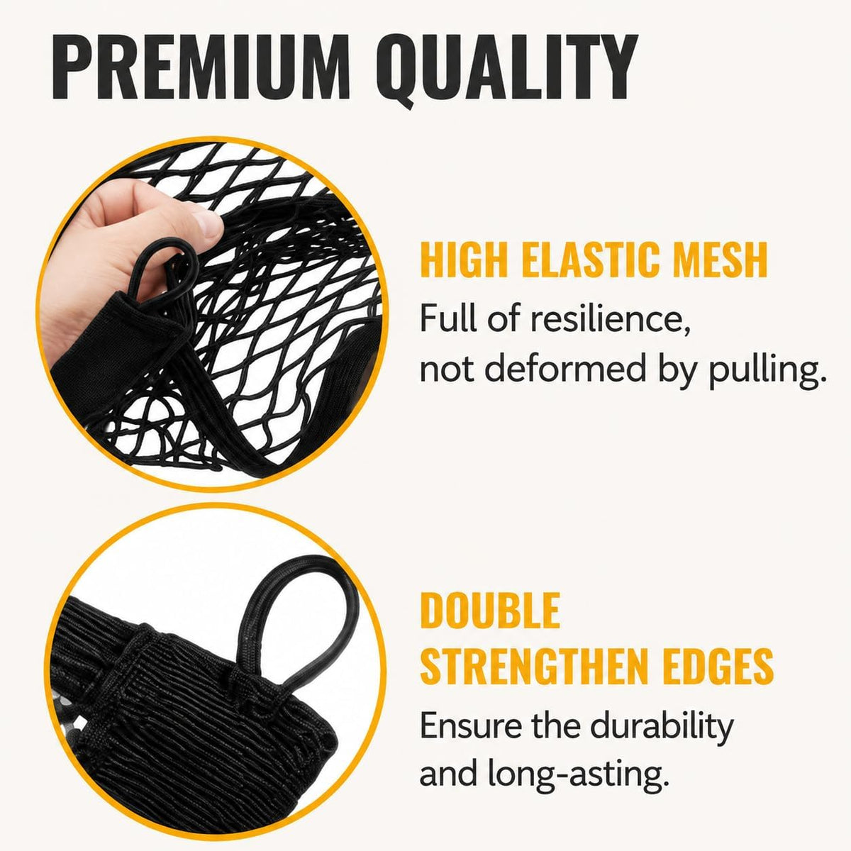 ZMD 2PCS Small Cargo Net Boat Storage Mesh Netting 21.6 x 9.8 Inches, Stretchable Pocket for Car Truck SUV Rv Boat, with Screws, Hooks, Elastic Automotive Storage Pouch, Stretchable Organizer Net
