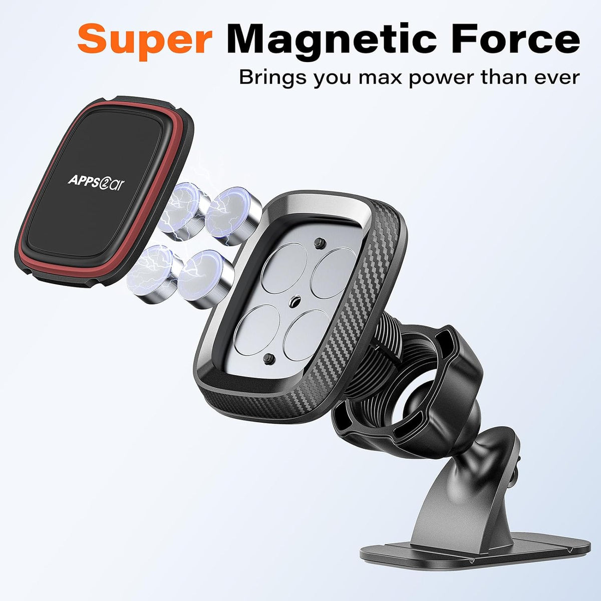APPS2Car 2-Pack Magnetic Phone Holder for Car, Dashboard Magnet Car Mount