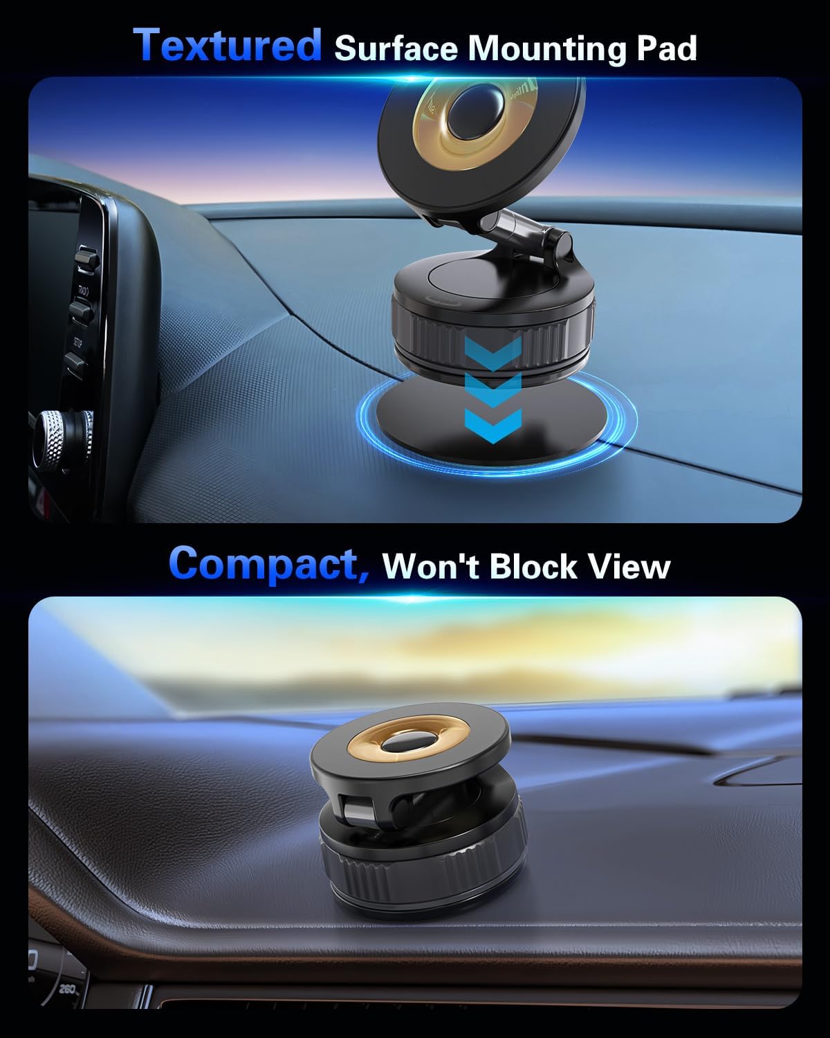 Dashboard Suction Cup Phone Mount for MagSafe iPhone, 360° Magnetic Holder