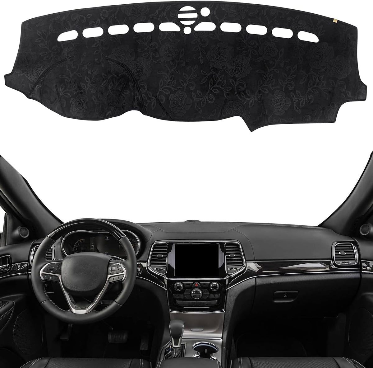 Dashboard Cover Dash Mat Fit for Je-ep Renegade 2023-2015 (Without HUD Models),Car Dash Board Mat Anti-Glare Carpet,Non-Slip Pad Sunshield Protector (Grey)