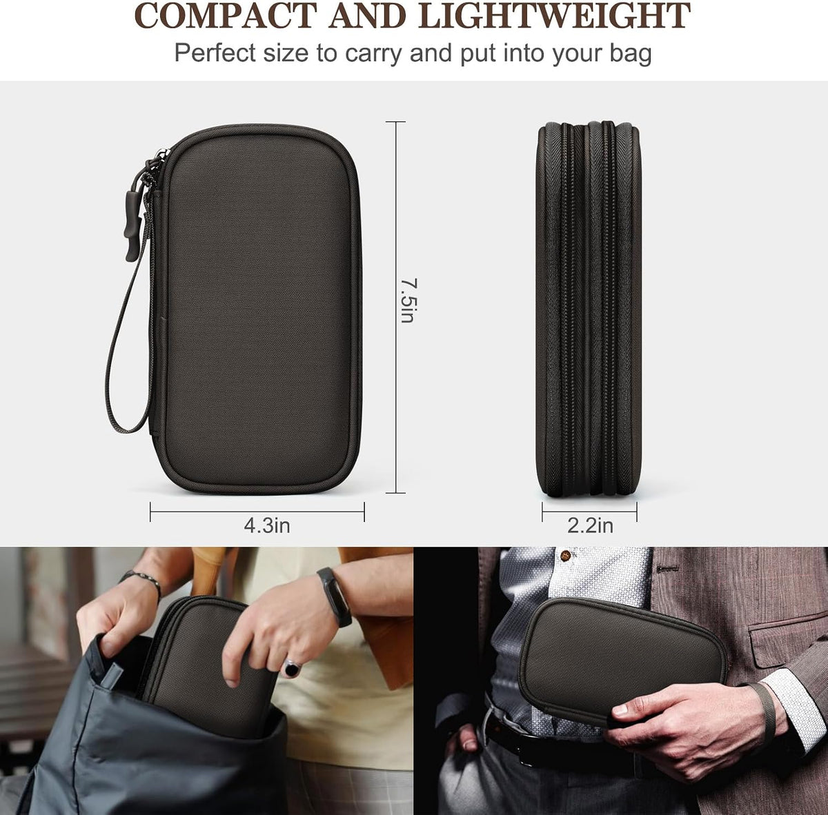 FYY Electronic Organizer, Travel Tech Pouch Bag, Cable Organizer Coffee