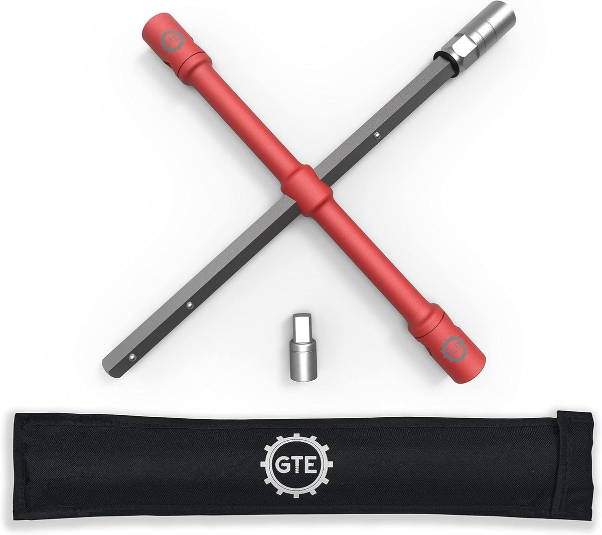 GTE TOOLS - LugStrong 26" Universal Compact Lug Wrench Set, Super-Strong Tire Iron & Lug Nut Remover - 2x more torque! Never Get Stuck on the road again!