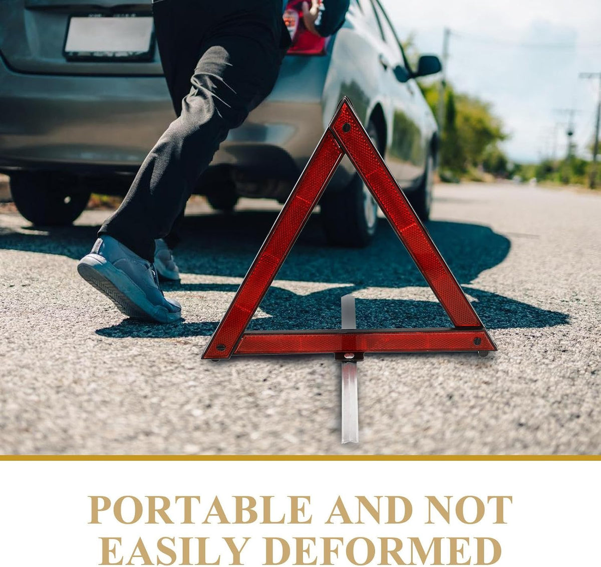 Reflective Safety Triangles 3pcs for Roadside Emergency Traffic