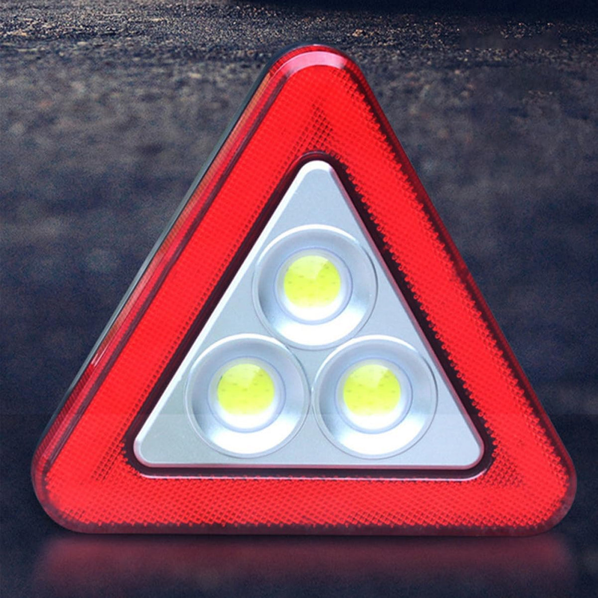 Led Warning Triangle with Bright Reflective Design Emergency Car Signal Sign for Roadside Assistance Lightweight Durable Battery Operated Batteries Not Included