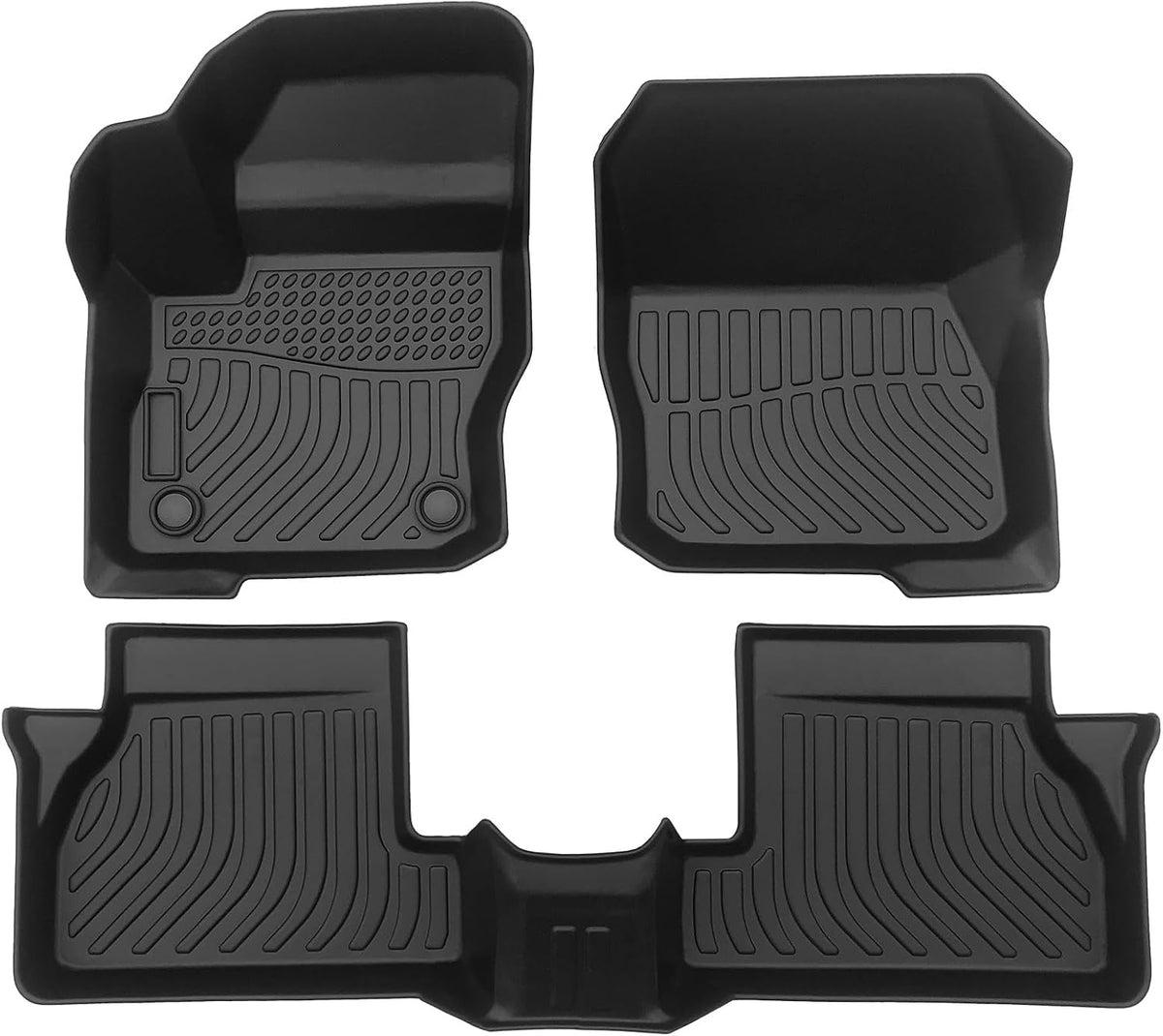 Car Floor Mats for 2012-2018 Ford Focus, All Weather TPE Rubber Custom Fit Car Mats Front & Rear 2 Row Mats, Black(2012-2018 Focus)