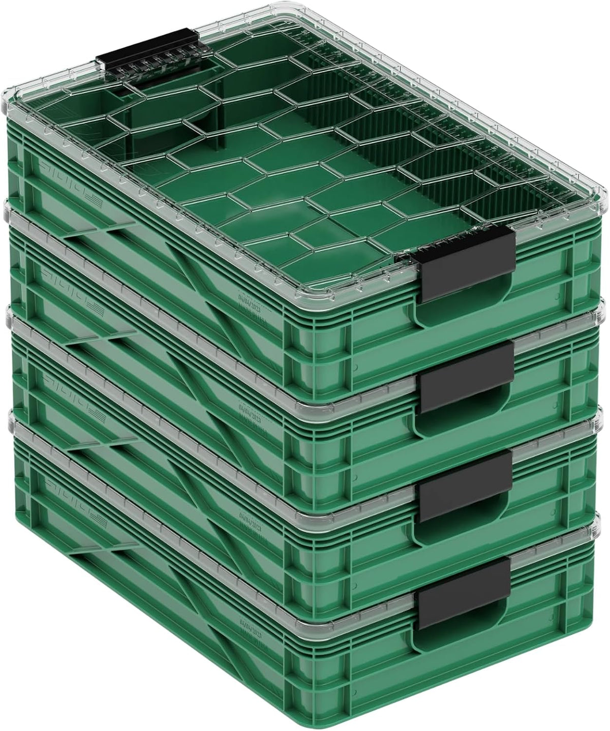 SIDIO Quarter Crate 4-Pack Stackable Storage Bins, Racing Pack