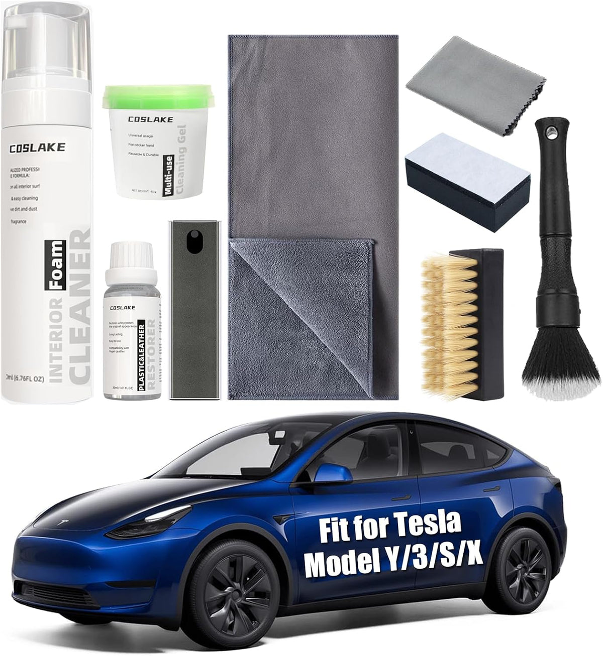 9PCS Interior Cleaner Kit for Tesla Model Y/3/S/X Accessories