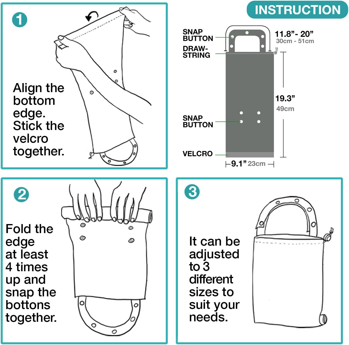 Waterproof Car Trash Bag Reusable Portable Garbage Can with Drawstring Top Adjustable Hanging Strap Leakproof & Washable for Cars SUVs & Trucks (Black Cats)