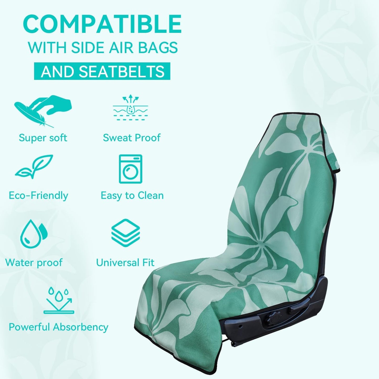 Booty Barrier 4.0 Waterproof Car Seat Cover for Sweat – Post-Workout Seat Protector for Runners, Gym, Beach & Sports – Washable, Eco-Friendly (Recycled Fabric)