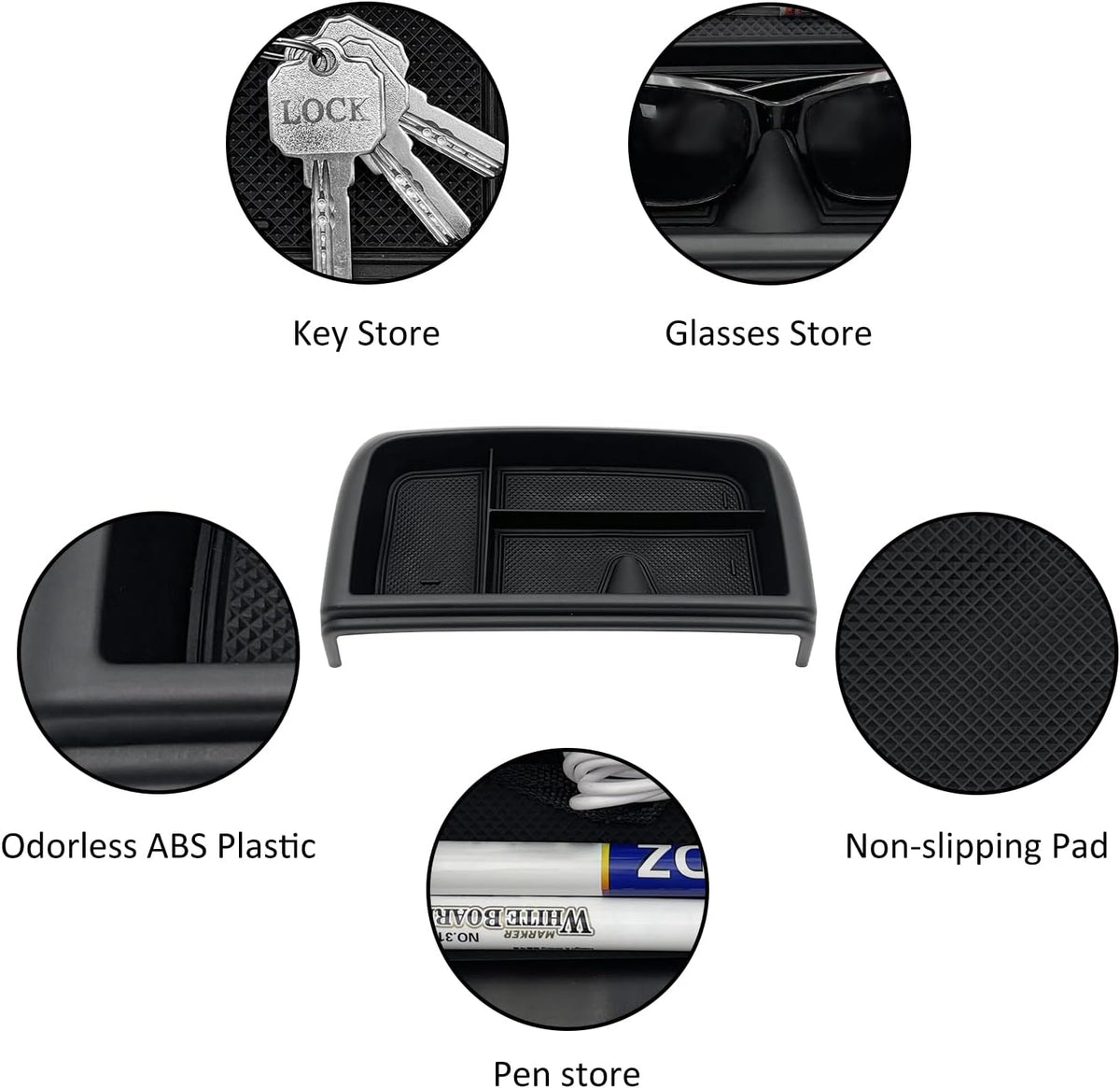 Dash Storage Tray Insert behind Screen Organizer Storage Accessories fit for 2021 2022 2023 2024 GMC Yukon Chevy Tahoe Suburban Fit for Power Sliding Console