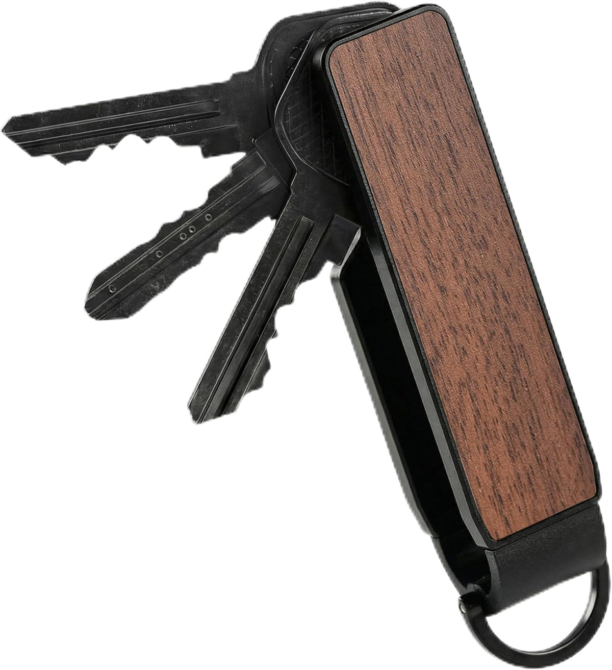 Compact Metallic Aluminum Key Organizer holder Keychain with Pocket Clip.