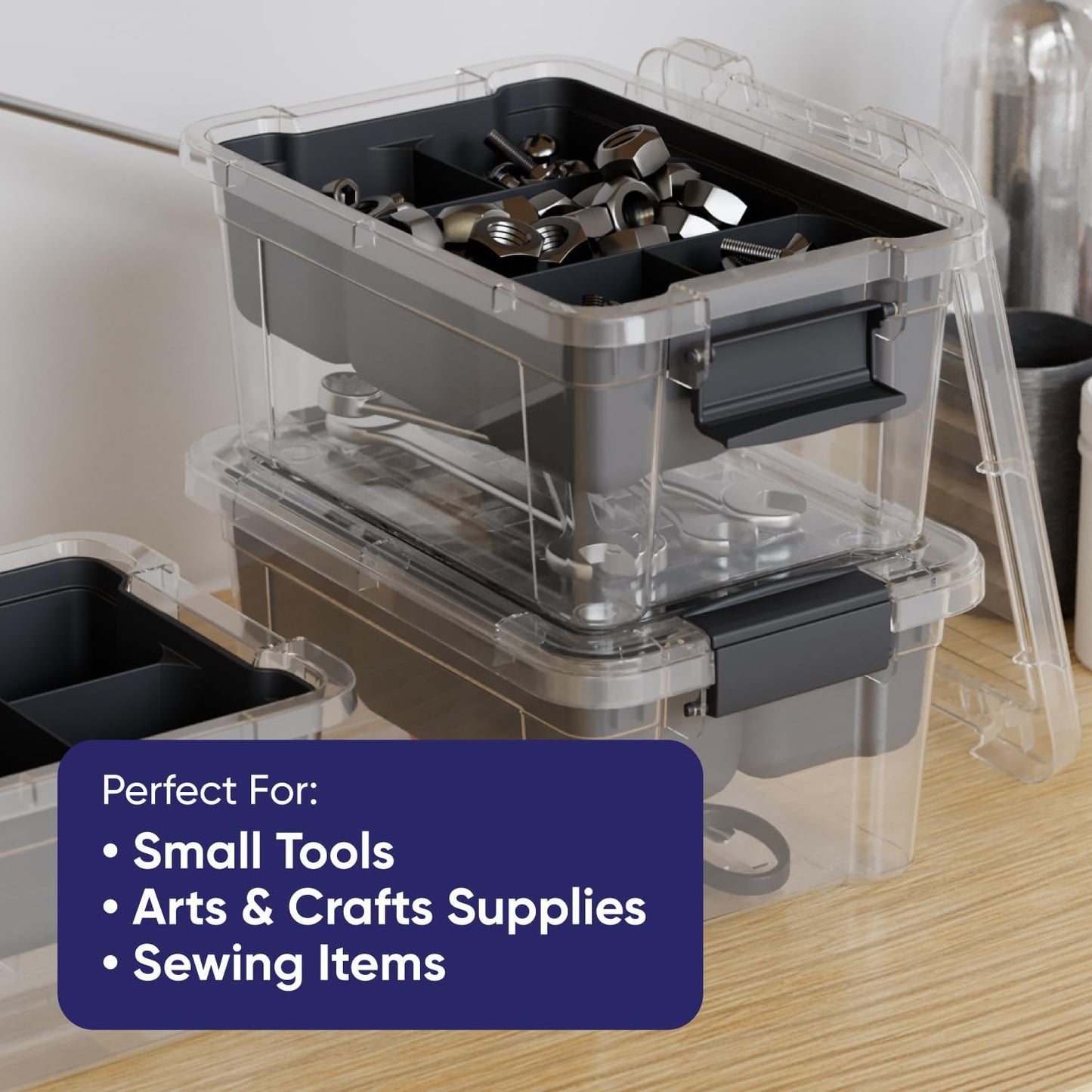Superio Mini Storage Container Organizing Tray for Superio Bin or Drawer Plastic Organize Sewing, Crafts