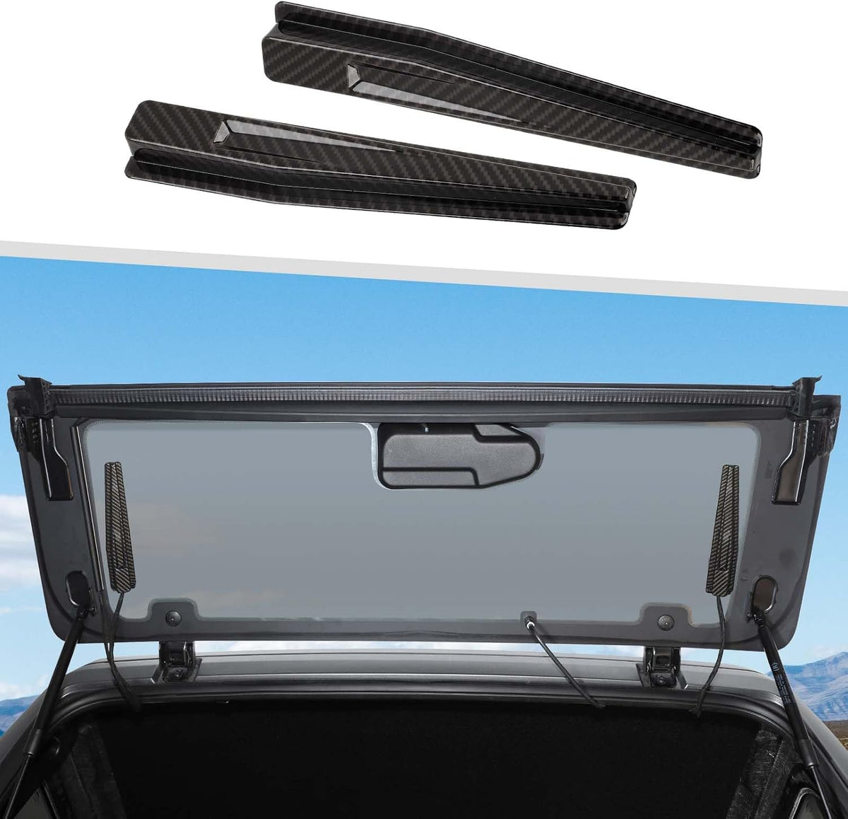 Jimen Compatible with Ford Bronco / Bronco Sport 2021-2023, 2PCS Rear Windshield Defogger Cover Rear Window Heating Wire Cover (Black)