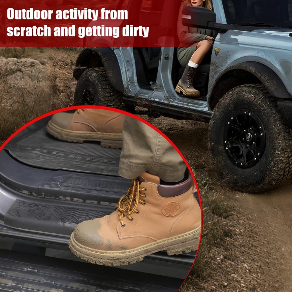 REFORM DESIGN Door Sill Guards Protectors Compatible with 2024 2023 2022 2021 Ford Bronco 2 Door, 2 PCS TPE Solid Door Edge Entry Cover Interior Accessories (‎for Bronco 2 Door)