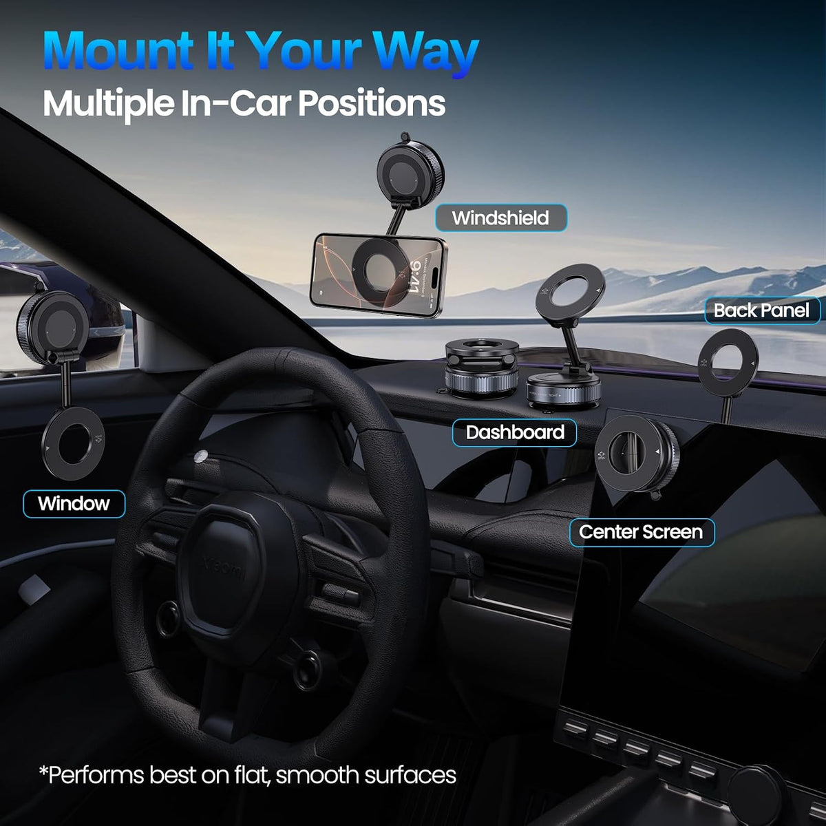 Jikasho Magnetic Phone Holder for Car, Suction Cup Phone Mount for Magsafe
