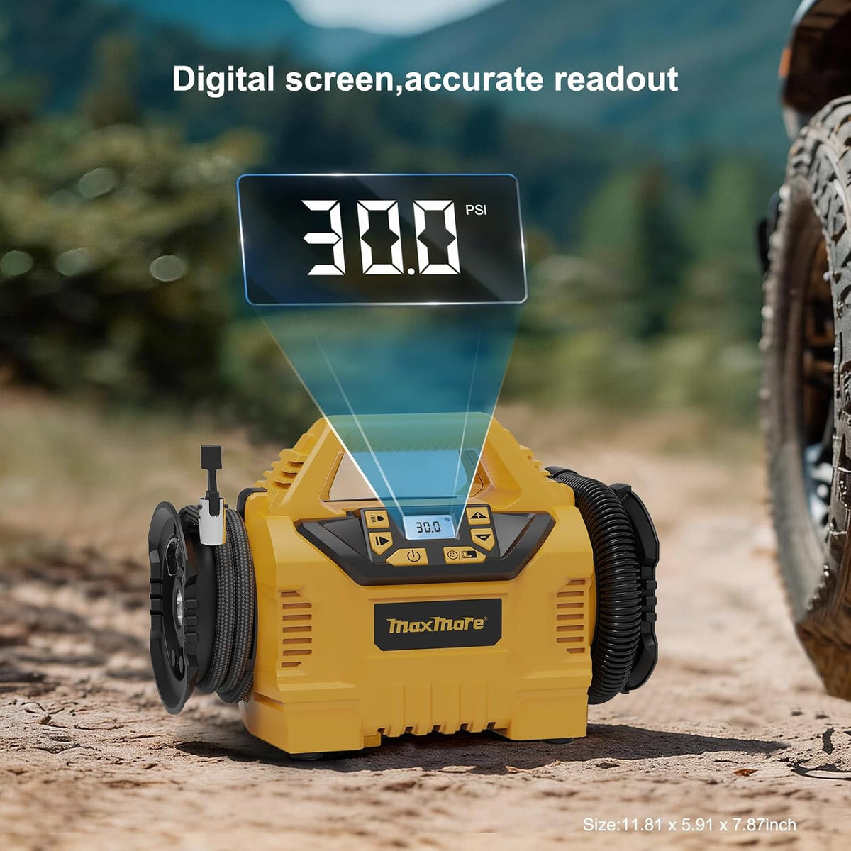 Portable Tire Inflator/deflator Compatible with DeWalt 20V Battery