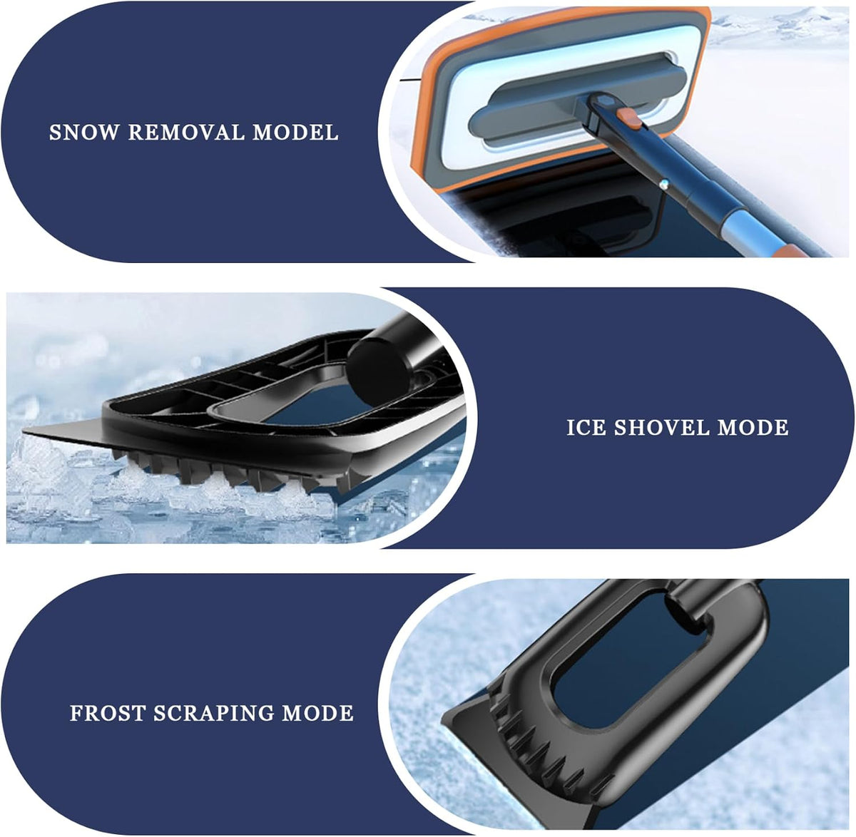Car Snow Brush Extendable 360° Rotation with ABS Shovel Sponge Handle Ergonomic Lightweight for Vehicles Trucks SUVs