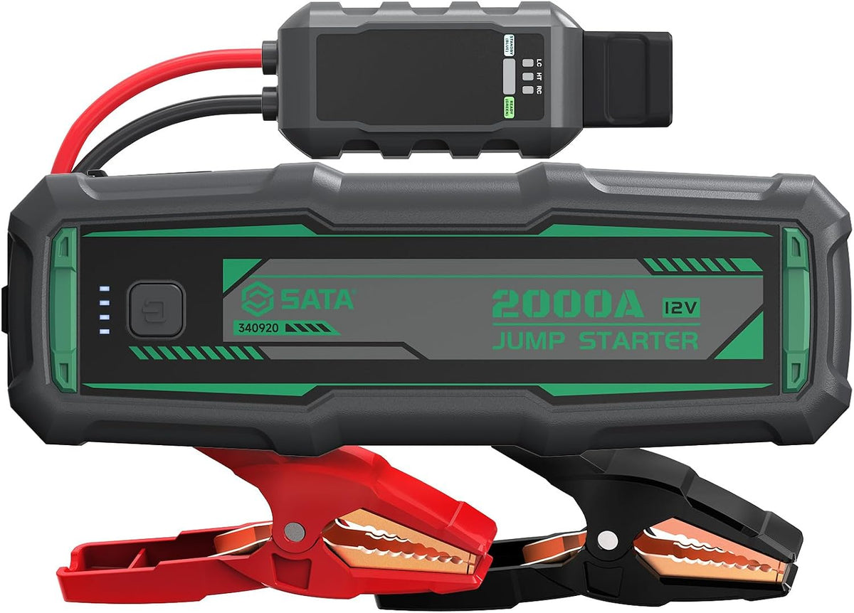 SATA 2000A Car Battery Jump Starter, 88.8Wh Power Pack for 12V Vehicles