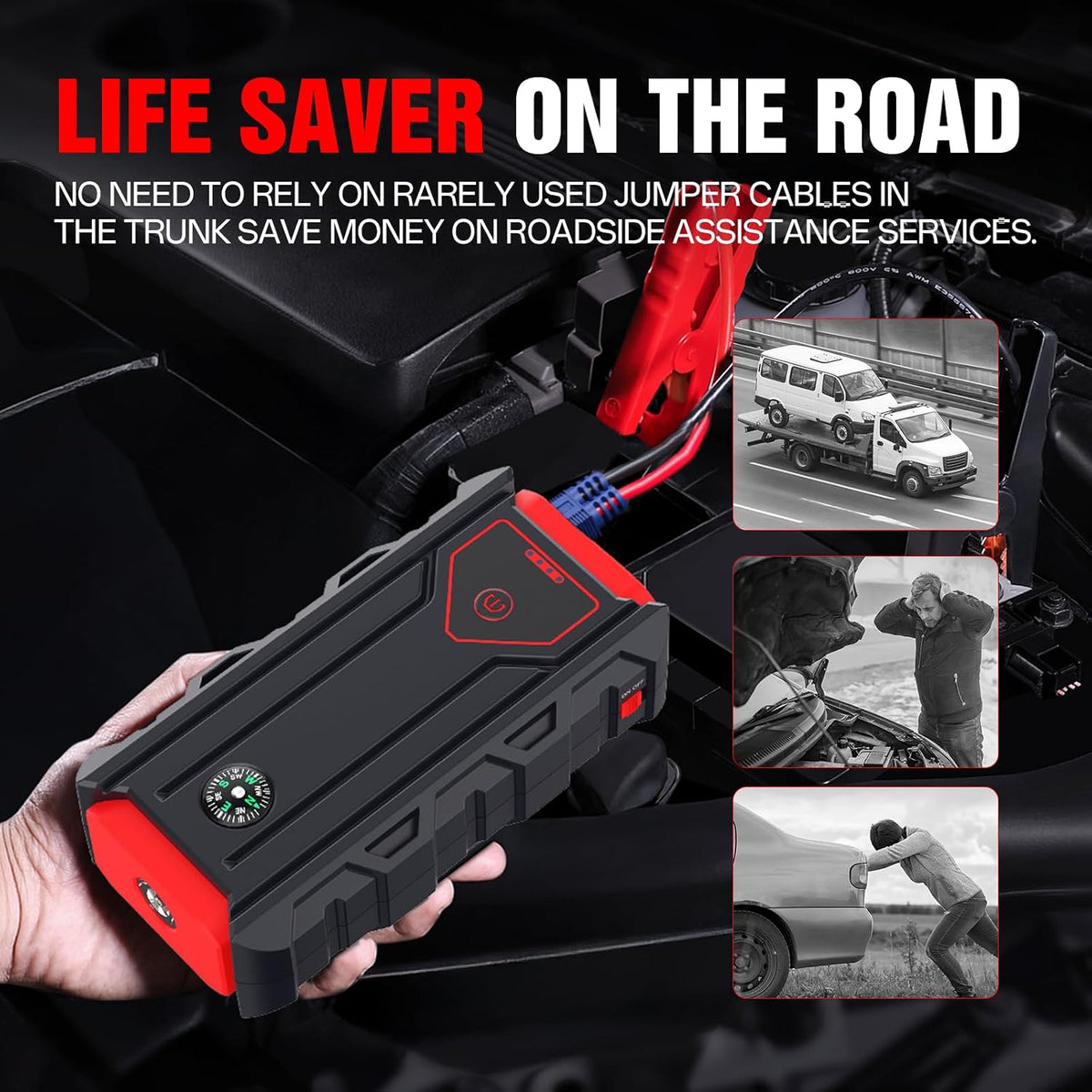 8000mAh Car Jump Starter, 12V Emergency Jump Starter