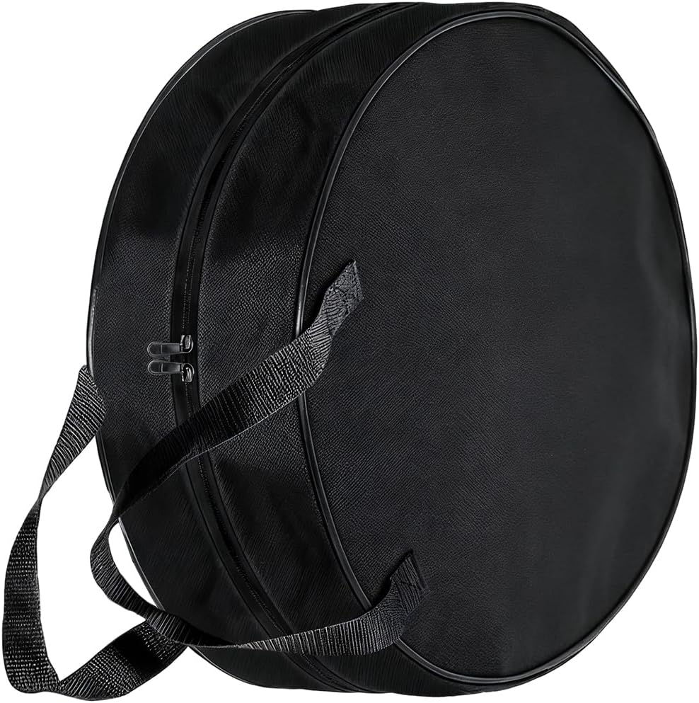 Craedli 16 Inch Round Cable Organizer Bag, 600D Oxford Waterproof Jumper Cable Storage Bag, Universal EV Charging Cord Cables Management Storage Organizer for RV Sewer Pipe, Electrical Cords (Black)