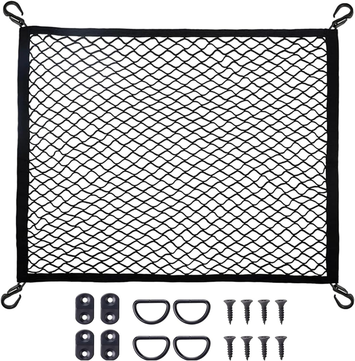 Cargo Net Car with Hooks Adjustable Highly Elastic Storage Organizer Net