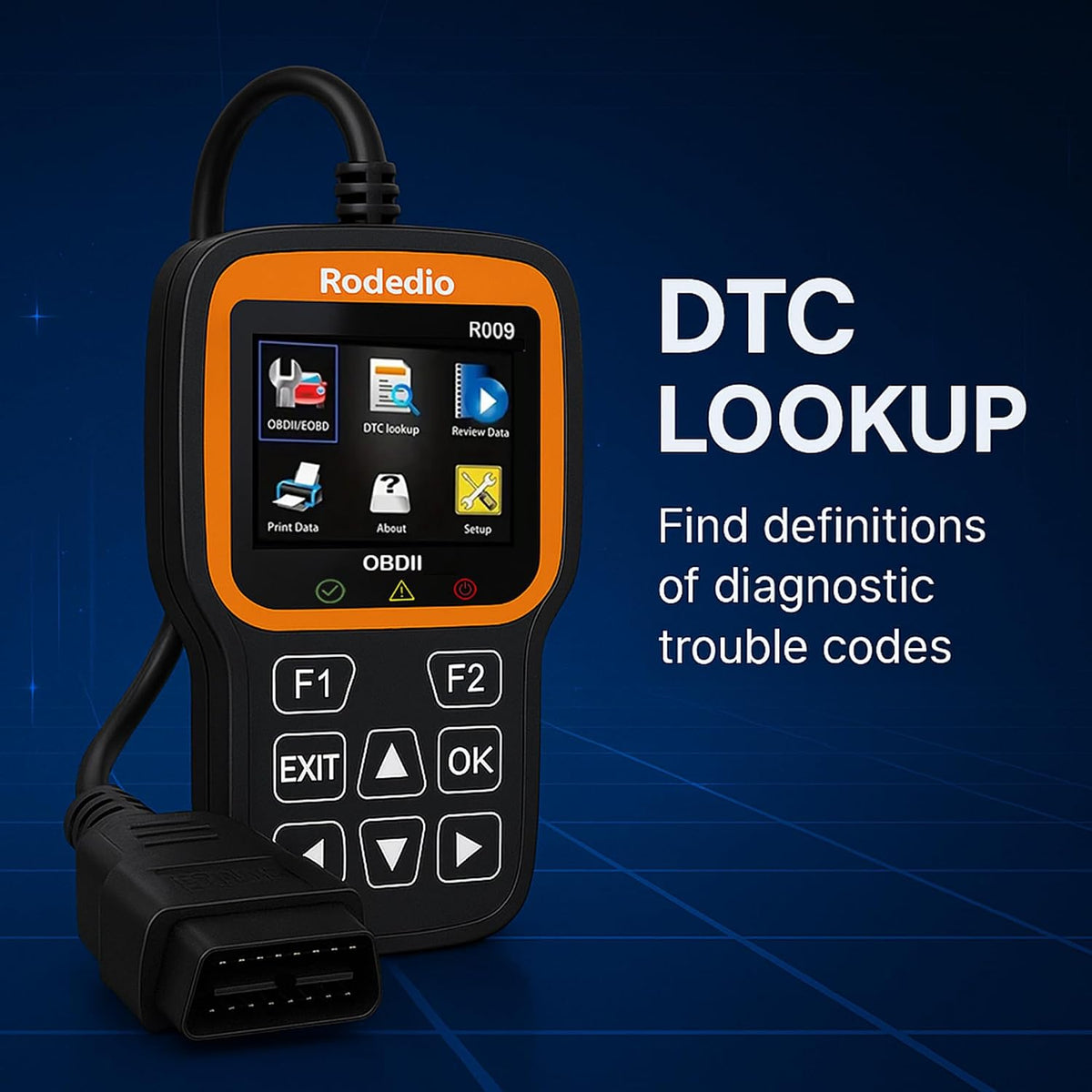 R009 OBD2 Scanner - Car Diagnostic Tool & Code Reader with Battery Tester for All OBDII Vehicles Since 1996, Check Engine Light Reset, CAN Protocol Scanner, Plug & Play Scan Tool