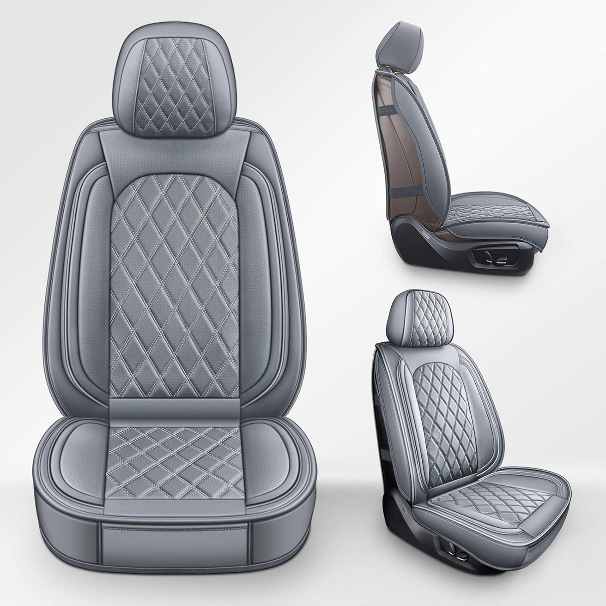 MIROZO Car Seat Covers Full Set,Leather Seat Cover for Sedan, Truck,SUV
