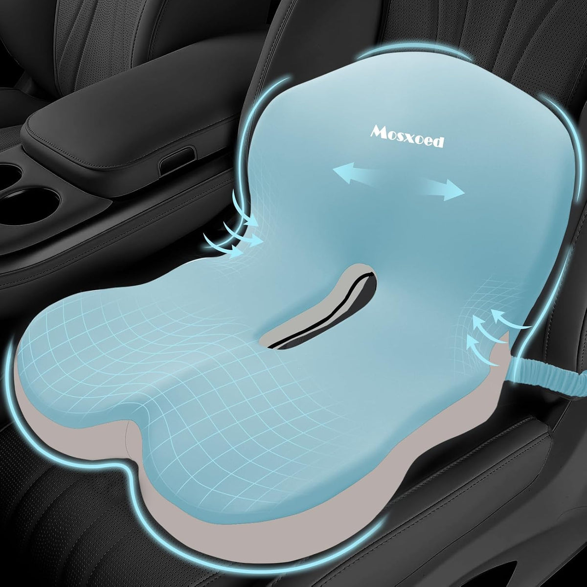 Car Seat Cushion with Lumbar Support Pillow, Seat Cushion for Driving