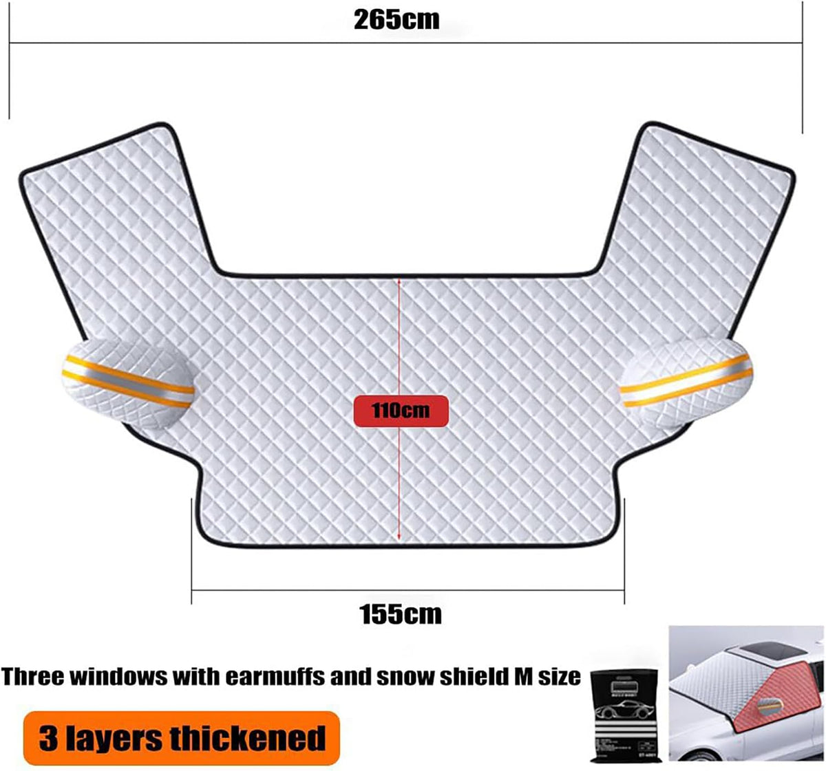 Winter Windshield Cover for Infiniti QX QX30 QX50 QX55 QX56 QX60 QX70 QX80, Protects from Snow Ice and Frost Magnetic Windshield Cover with Mirror Covers Windshield Snow Cover,M Style