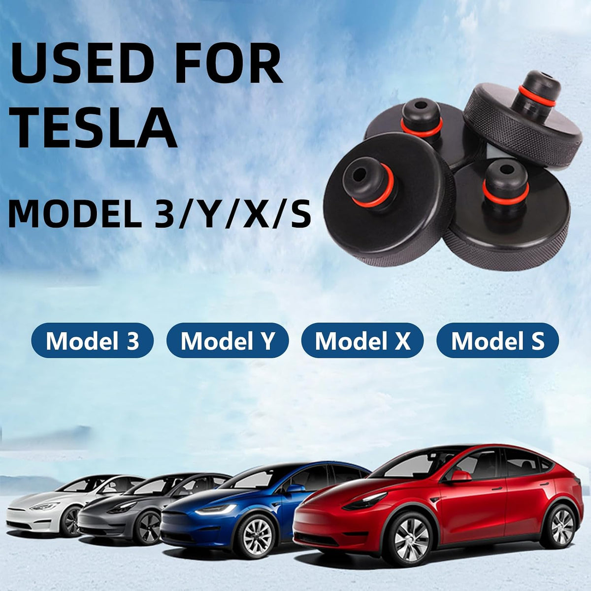 Tesla Jack Pads for Model Y/3/S/X 2016 to 2026 with Tire Repair Tools Kit